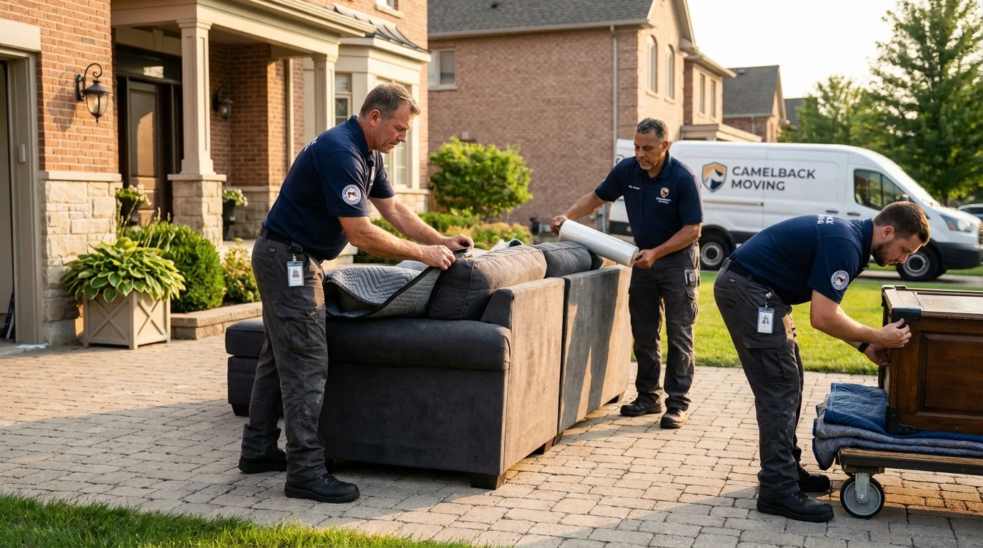 Large estate moving crew wrapping furniture in Shannon, MS